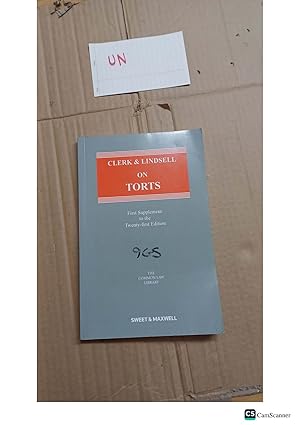 CLERK & LINDSELL ON TORTS First Supplement to the Twenty-first Edition