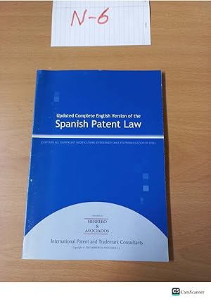 Spanish Patent Law Updated Complete English Version by Herrero & Asociados
