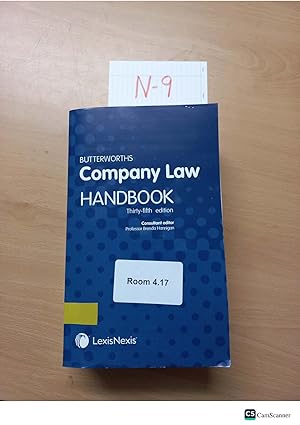 Butterworths Company Law Handbook 35th edition Consultant editor Professor Brenda Hannigan room 4.17
