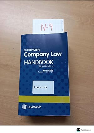 Butterworths Company Law Handbook 35th edition Consultant editor Professor Brenda Hannigan room 4.49