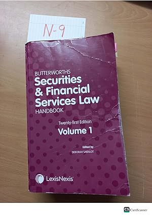 Butterworths Securities & Financial Services Law Handbook 21st Edition Volume 1 Edited by Deborah Sabalot