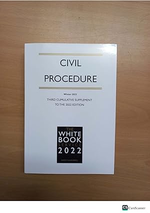 Civil Procedure 3rd supplement White Book 2022
