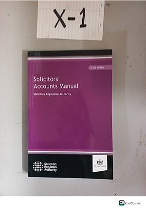 Solicitors' Accounts Manual 13th Ed By Solicitors Regulation Authority
