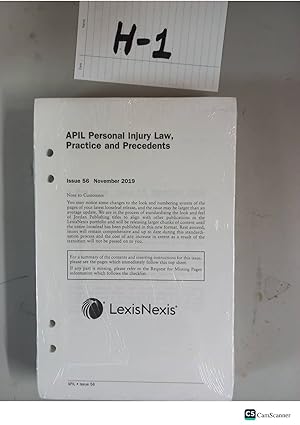 APIL Personal Injury Law, Practice And Precedents Issue No 56 Updated Till November 2019 Looseleaf
