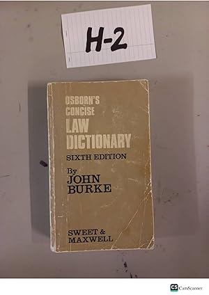 Osborn's Concise Law Dictionary 6th Ed By John Burke