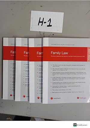 Family Law 2019 4 Vols The Title Of Reference and Record In The Field Of Family Law Since 1970
