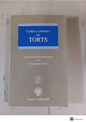 Clerk And Lindsell On Torts 4th Cumulative Supplement To The 17th Ed