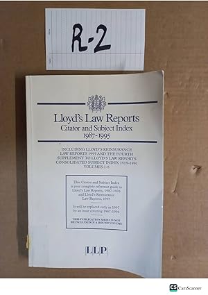 Lloyd's Law Reports Citator and Subject Index 1987-1995 Vol 1-8