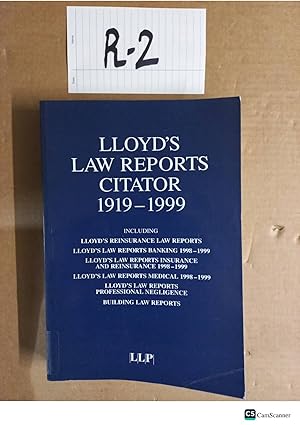Lloyd's Law Reports Citator 1919-1999 Seller: UK LAW BOOK SELLERS LTD, Leeds, United Kingdom