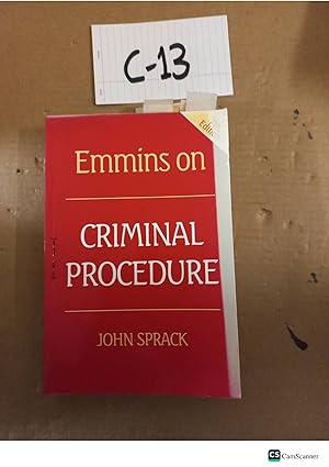 Emmins On Criminal Procedure 7th Ed By John Sprack