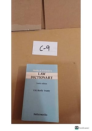 Mozley And Whiteley's Law Dictionary 10th Ed By Hardy Ivamy Seller: UK LAW BOOK SELLER