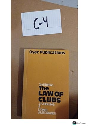 The Law Of Clubs 2nd Ed By Josling And Alexander