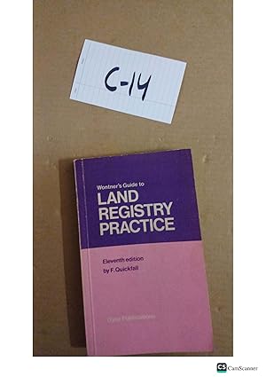 Wonter's Guide To Land Registry Practice 11th Ed By F Quickfall