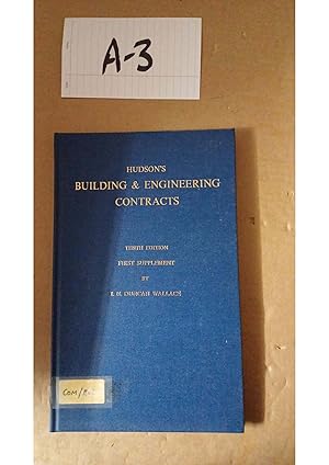 Hudson's Building And Engineering Contracts 1st Supplement To The 10th Ed By Duncan Wallace
