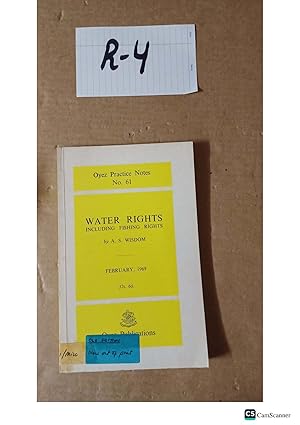 Water Rights Including Fishing Rights 1969 By A S Wisdom