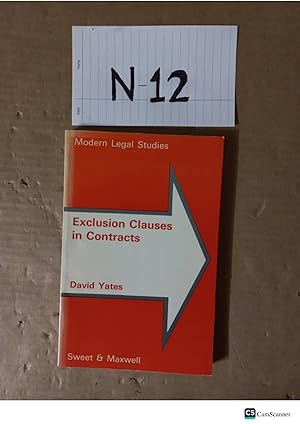 Exclusion Clauses In Contracts By David Yates