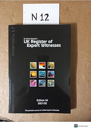 UK Register Of Expert Witnesses 2021/22 34th Ed By Chris Pamplin