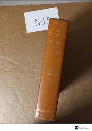 An Introduction To Evidence 3rd Ed By G D Nokes
