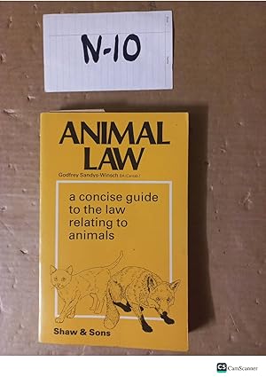 Animal Law By Godfrey Sandys-Winsch