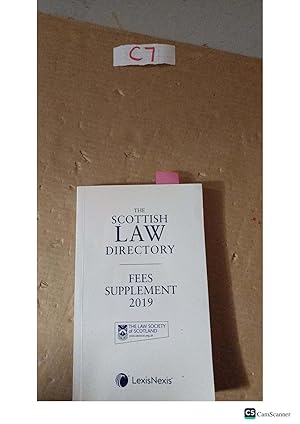 The Scottish Law Directory Fees Supplement 2019