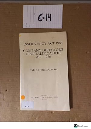 Insolvency Act 1986 Company Directors Disqualification Act 1982 Table Of Destinations