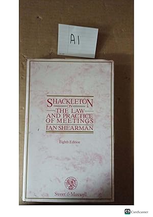 Shackleton On The Law And Practice Of Meetings 8th Ed By Ian Shearman