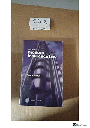 Modern Insurance Law 4th Ed By John Birds