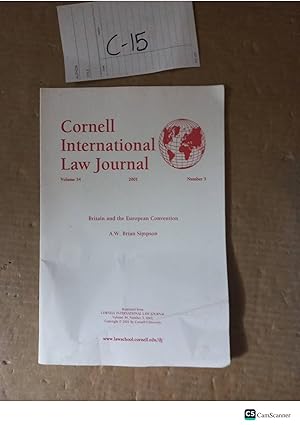 Cornell International Law Journal 2001 Vol 34 By Brian Simpson
