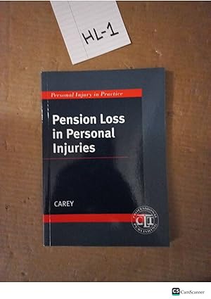 Pension Loss In Personal Injuries By Carey
