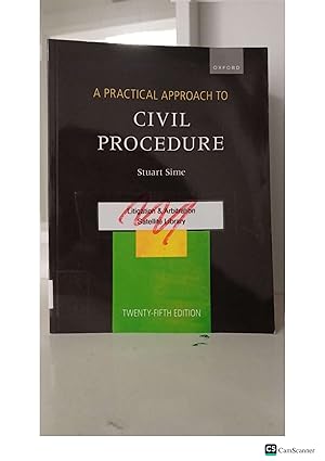 A Practical Approach To Civil Procedure 25th Ed By Stuart Sime