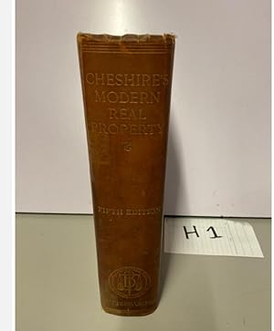 CHESHIRE'S MODERN REAL PROPERTY 5th Edition