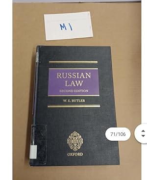 RUSSIAN LAW SECOND EDITION by W. E. BUTLER