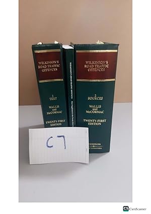 WILKINSON'S ROAD TRAFFIC OFFENCES WALLIS and McCORMAC TWENTY-FIRST EDITION FULL SET