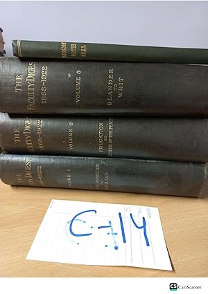 The Faculty Digest 1868-1922 vol 1,2 5 with Session Notes