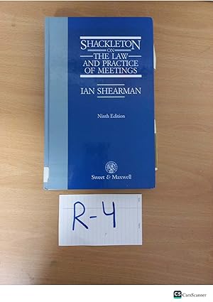 Shackleton on the Law and Practice of Meetings Ninth Edition by Ian Shearman