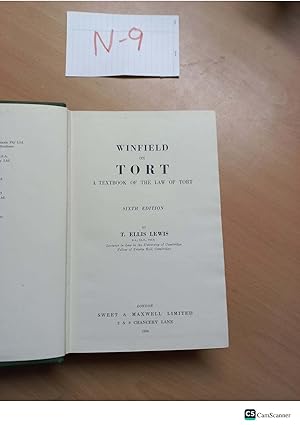 Winfield on Tort 6th edition by Lewis