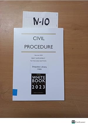 Civil Procedure 2023 The White Book Service 2023 Supplement