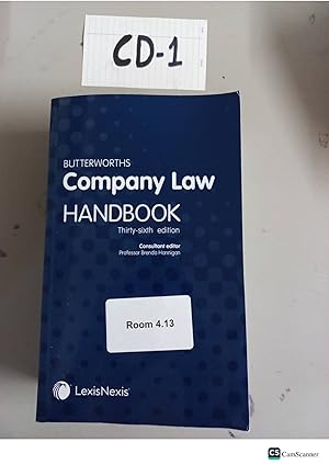 Butterworths Company Law Handbook 36th Ed By Brenda Hannigan