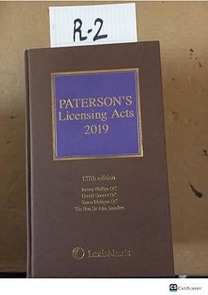 Paterson's Licensing Acts 2019 12th Ed By Phillips,Gouriet And Mehigan