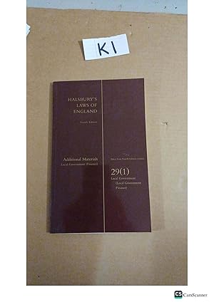 Halsbury's Laws Of England 4th Edition Volume 29 (1) Additional Materials