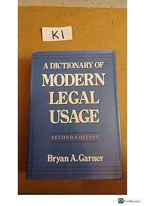 A Dictionary Of Modern Legal Usage 2nd Ed By Bryan A Garner
