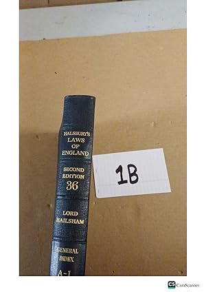Halsbury's Laws Of England 2nd Ed Vol 36 By Lord Hailsham
