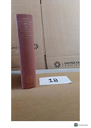 Kenny's Outlines Of Criminal Law 1958 17th Ed By J W Cecil Turner