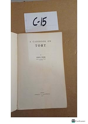 A Casebook On Tort By Tony Weir