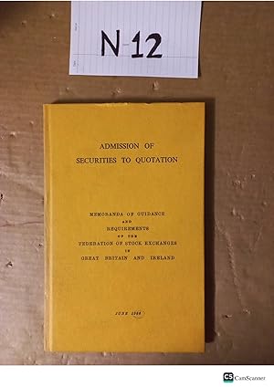 Admission Of Securities To Quotations