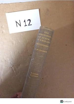 The Machinery Of Justice In England 2nd Ed By Jackson