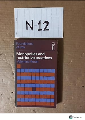 Monopolies And Restrictive Practices By Valentine Korah