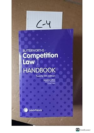 Butterworths Competition Law Handbook 25th Ed By Bavasso And Tolley