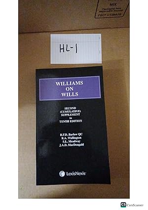Williams On Wills 2nd Cumulative Supplement To 10th Ed By Barlow And Meadway