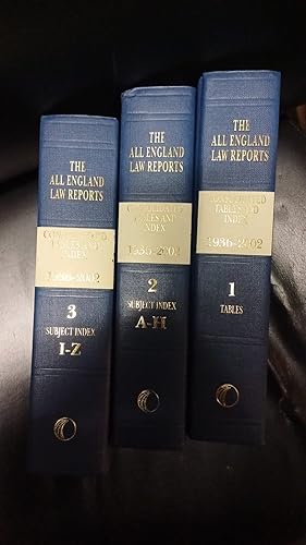 The All England Law Reports Consolidated Tables And Index 1936-2002 A-Z Complete Set